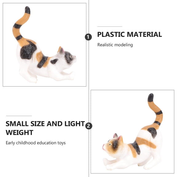 Luxshiny Plastic Cat Figurine Home Decoration Lifelike Animal Model Ornament in Various Colors