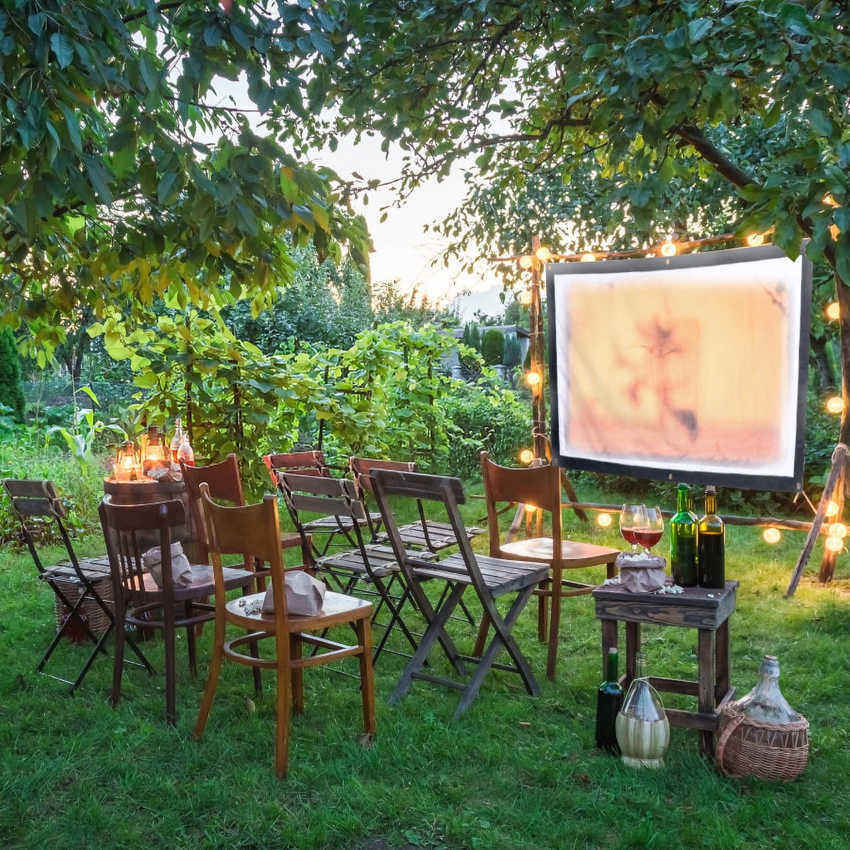 Luxshiny Portable Projector Screen White Stable Performance for Video ...