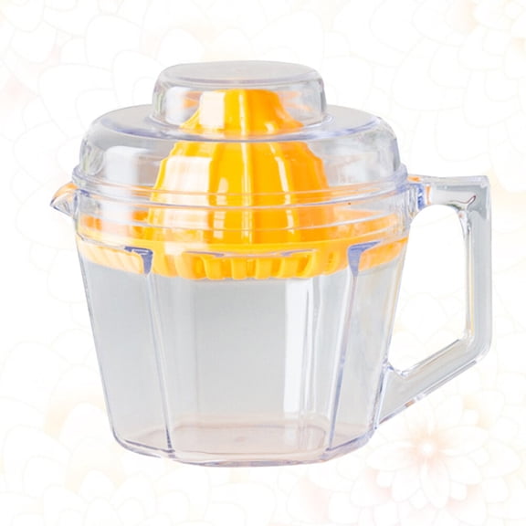 Luxshiny 1Pc Portable Yellow Plastic Hand Press Fruit Squeezer for Camping and Home Use