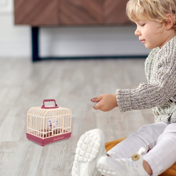 Luxshiny 1Pc Red ABS Voice Activated Dog Cage Plaything with Swaying Ears and Tail Musical