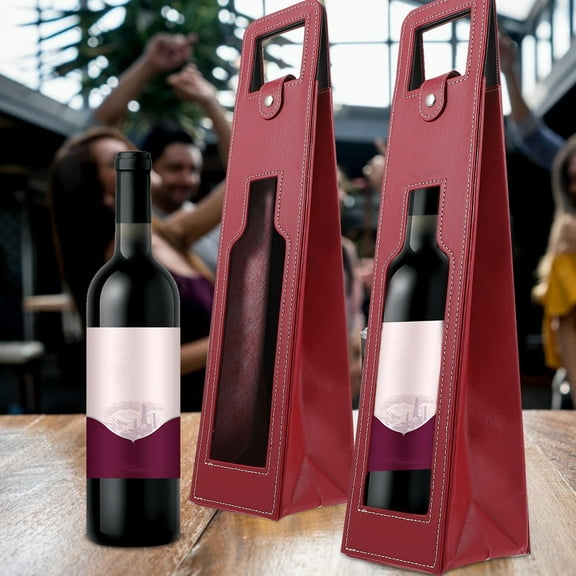 Luxshiny Reusable Red Wine Bottle Carrier Bag, Lightweight Wine Wrapping Bag with Stylish and Chic Design for Easy Transport