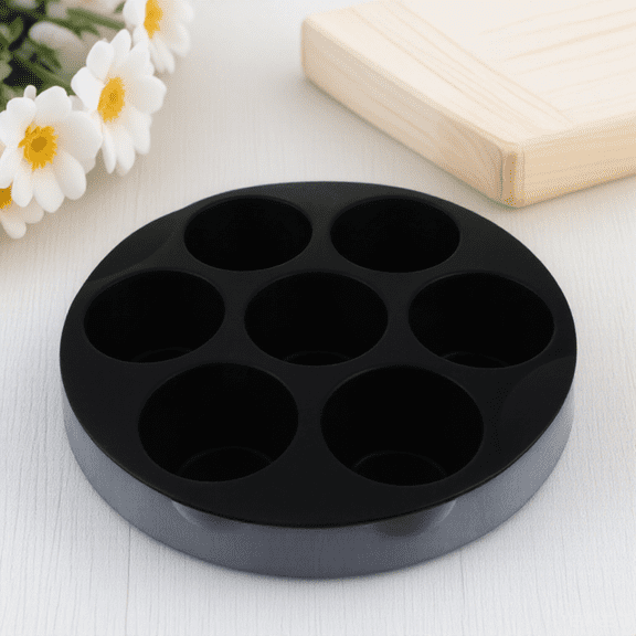 Luxshiny 1Pc Silicone Muffin Cake Mold Black for Baking Easy Clean Air Fryer Accessory