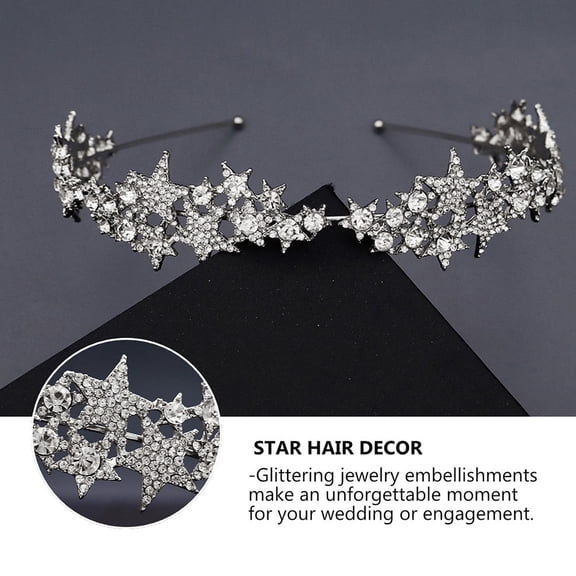 Luxshiny 1Pc Silver Vintage Crystal Hair Decor Chic Female Headdress for Bridal Wedding Party