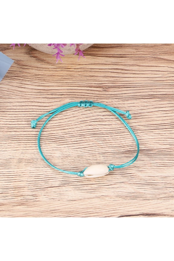 1Pc Simple Green Shell Bracelet Handcrafted Lightweight Decorative Adjustable Size
