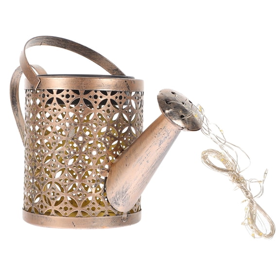 Luxshiny 1Pc Solar Lawn Light Brown with Hollow Out Iron Craft for Garden Landscape Decor