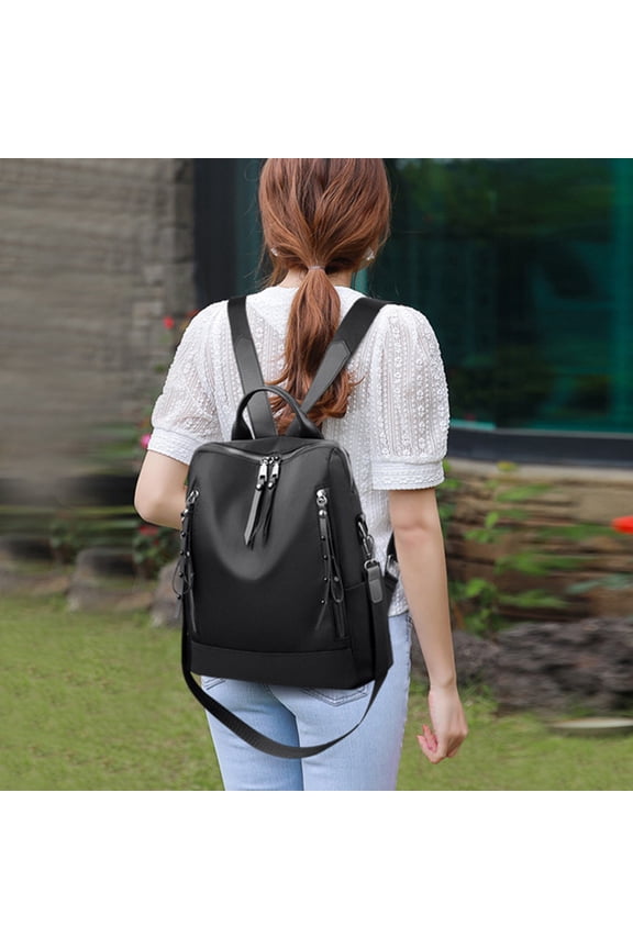 1Pcs Trendy Black Travel Shoulder Bag Large Capacity for Women