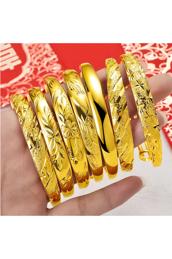 1Pc Thickening Bracelet Golden Female Bangle Made of Environmental Protection Brass
