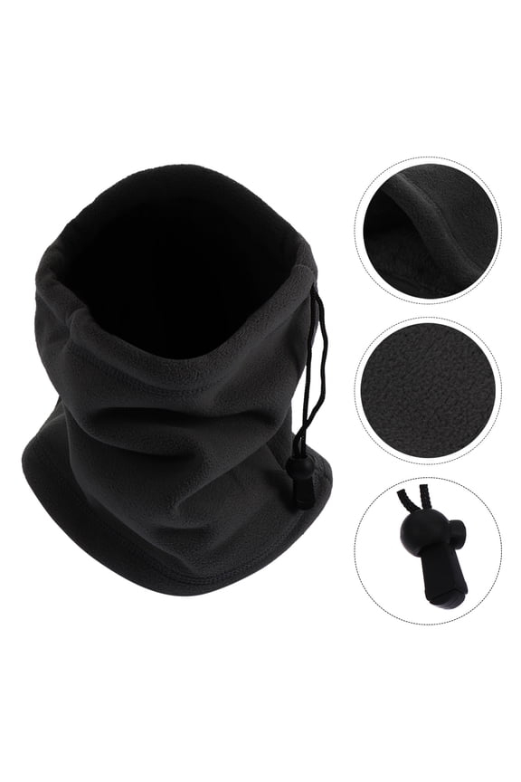 Black Neck Warmer Hood 1Pc for Outdoor Cold Weather and Wind Resistance