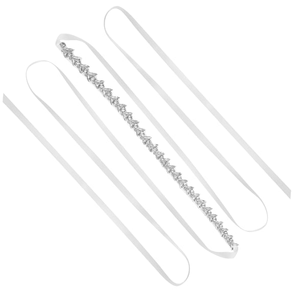 Luxshiny 1Pc Wedding Bride Sash Rhinestone Decorated Dress Accessory