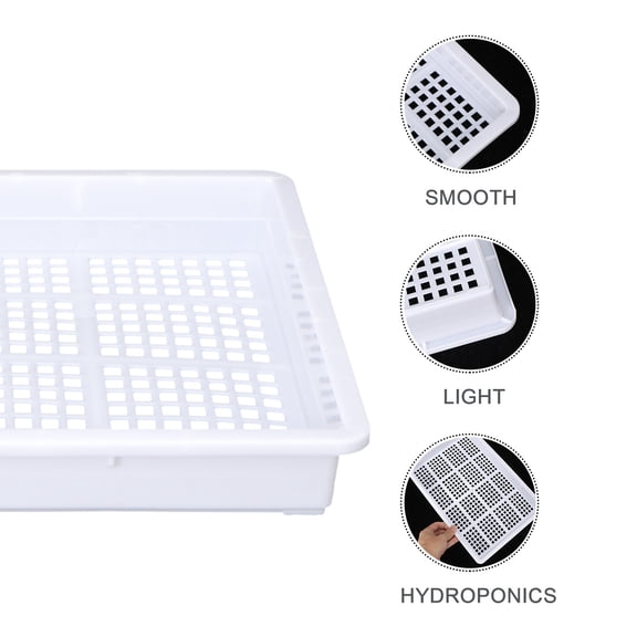 Luxshiny 1Pc White Grower Tray with Dense Small Holes for Easy Rooting and Home Vegetable Growth