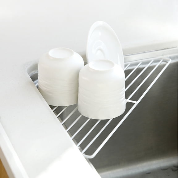 Luxshiny White Iron Multi-Function Storage Shelf for Kitchen Sink Drain and Household Organization, 1Pc and Space-Saving