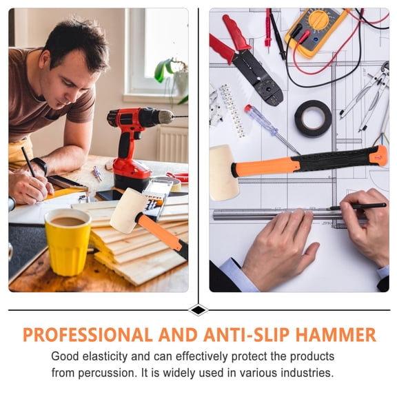 Luxshiny White Rubber Mallet Hammer with Shock-Resistant Handle for Floor Installation - 1 Piece