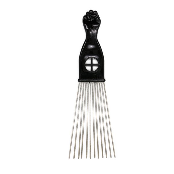 Luxshiny 1Pc Wide Comb Black Steel Pin Hair Rake Comb Detangling Tool for Long Thick Hair