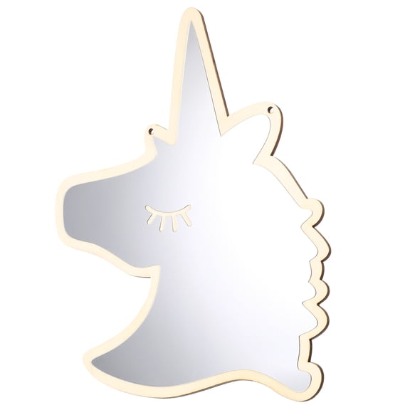 Luxshiny 1Pc Decorative Acrylic Mirror Silver Unicorn Suitable for Smooth Wall Surfaces