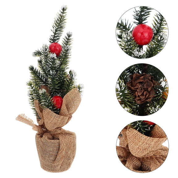 Luxshiny 1Pc Xmas Tree Bonsai Decoration Green Desktop Christmas Decor for Holiday Layout