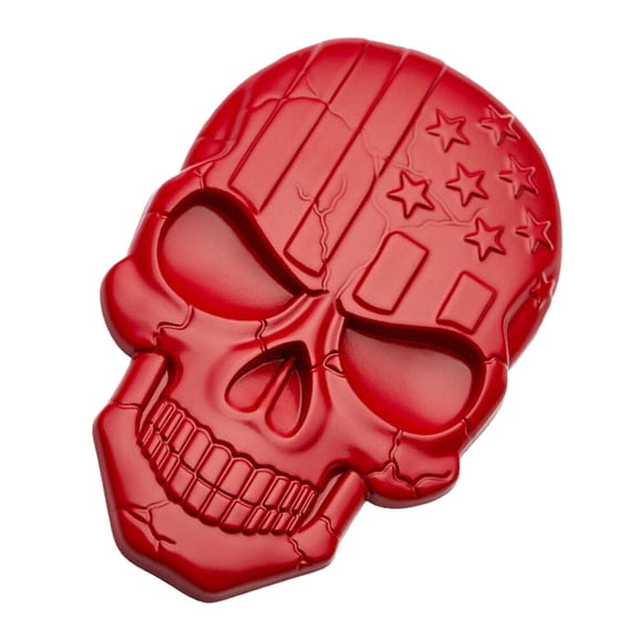 Luxshiny 1Pc Zinc Alloy Car Emblem Red Simulated Skeleton Sticker Stylish 3D Vehicle Logo Decoration
