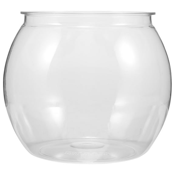 Luxshiny Round Clear Fish Keeper Plastic Bowl for Office Decor and Fish Breeding