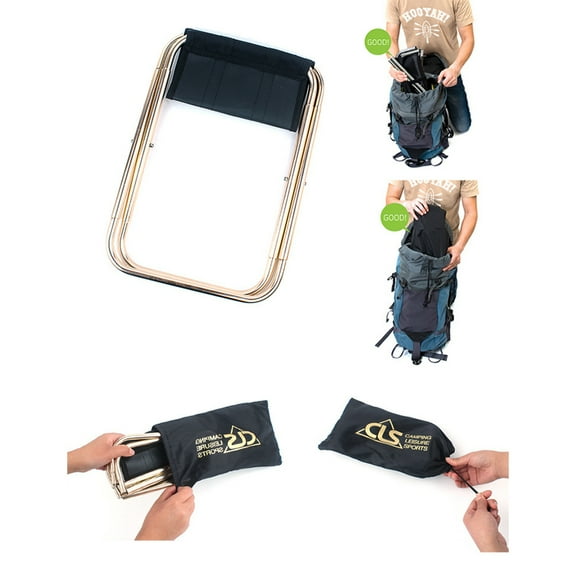 Luxshiny 1Pcs Black Fold Chair For Hunting Gear And Fishing Gear With Outdoor Design