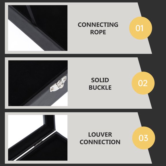 Luxshiny Black Wooden Badge Display Box for Medal Storage, Simple Design Keeps Family Awards Organized and Protected