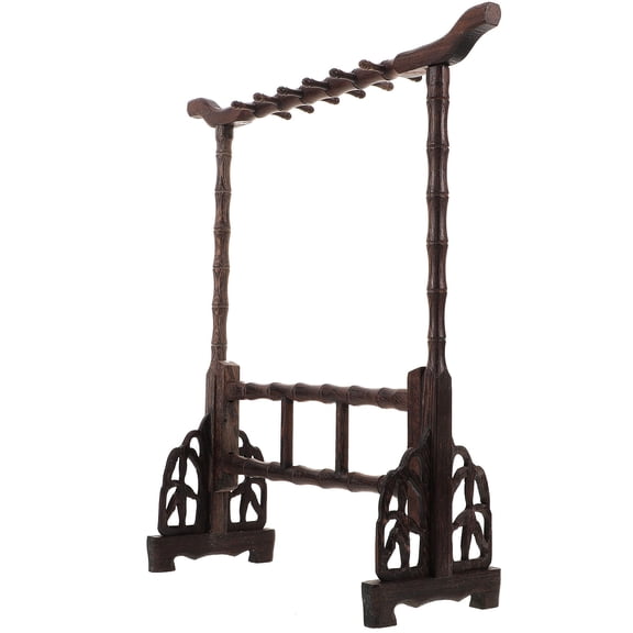 Luxshiny 1Pcs Calligraphy Brush Holder Stand Chinese Brush Rest for Art Lovers Coffee Color 36.00X33.70X10.50CM