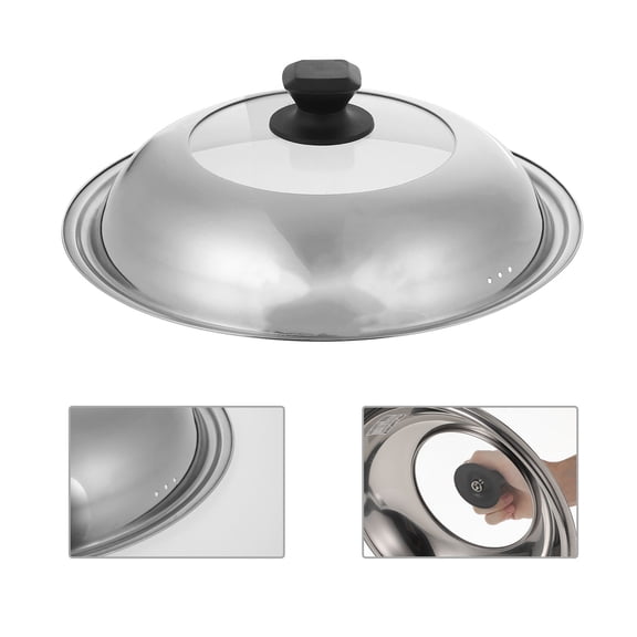 Luxshiny 1Pcs Cookware Pot Lid Stainless Steel Explosion Proof Square with Handle