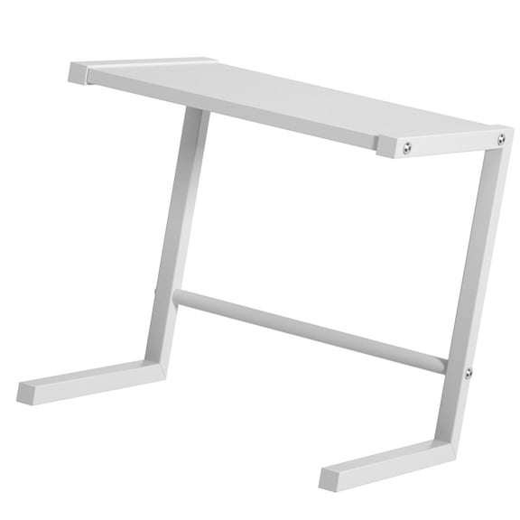 Luxshiny White Microwave Stand Countertop Organizer Rack for Kitchen Storage and Space Saving