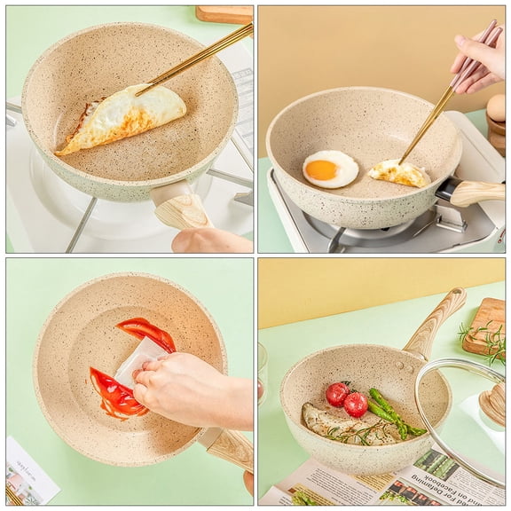 Luxshiny 1Pcs Nonstick Pans Bakelite Practical Design Kitchen Cookware Scrambled Eggs