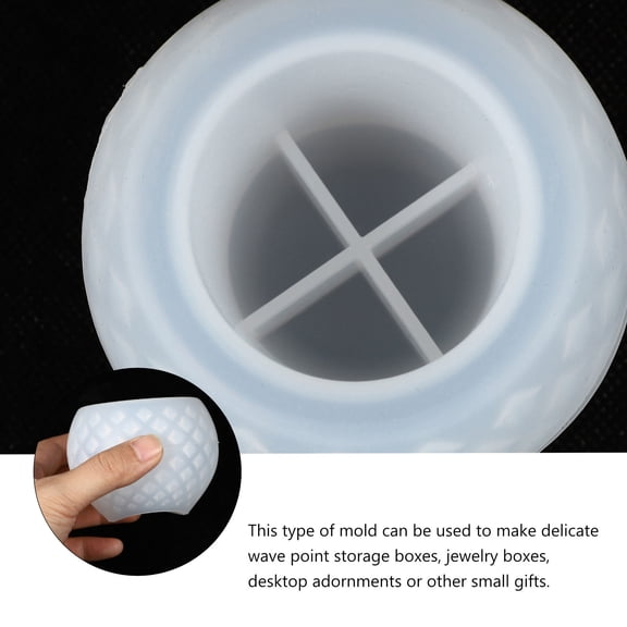 Luxshiny 1Pcs Silicone Mold Storage Box Diy Crystal Epoxy Mold for Resin White 8X3.1In