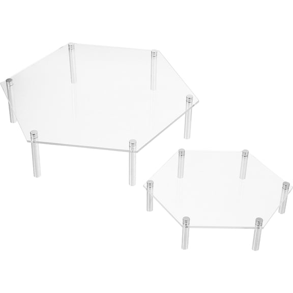 Luxshiny 1Set Acrylic Food Display Risers for Buffet Table Wedding Cupcake and Cake Pedestal