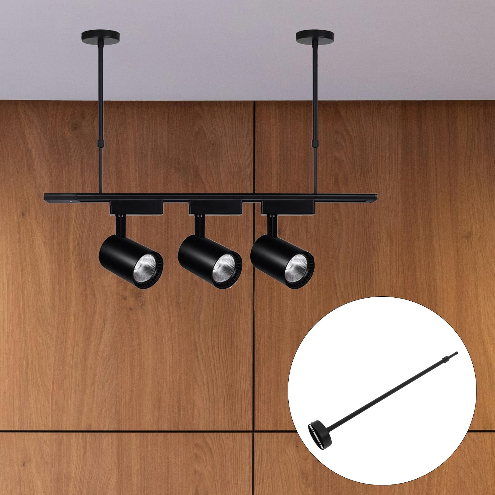 Luxshiny 1Set Fluorescent Light Extension Rod Black Lamp Hanging Pole ...
