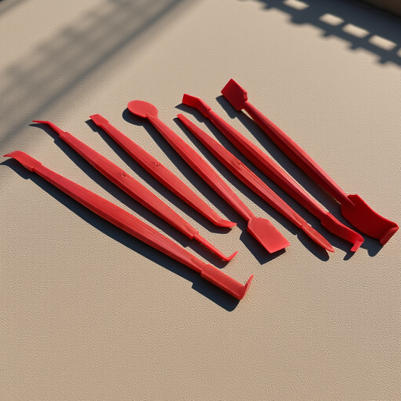 Luxshiny Auto Car Accessories Tool Kit with Car Film Cutter and Bubble Scraper, Red PP Material, Complete 1 Set