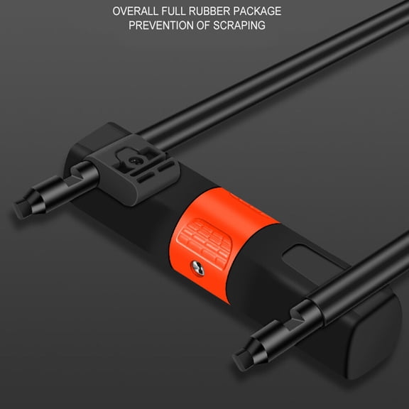 Luxshiny 1Set Bike U Shaped Lock Black with Longer Locking Design and Double Sided Lock Core