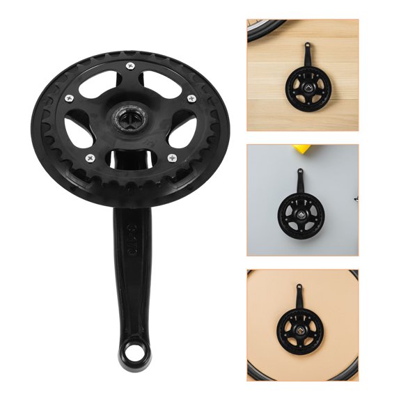 Luxshiny 1Set Black 32T Single Chainring Crankset with Square Hole Crank Arm for Bike Upgrade