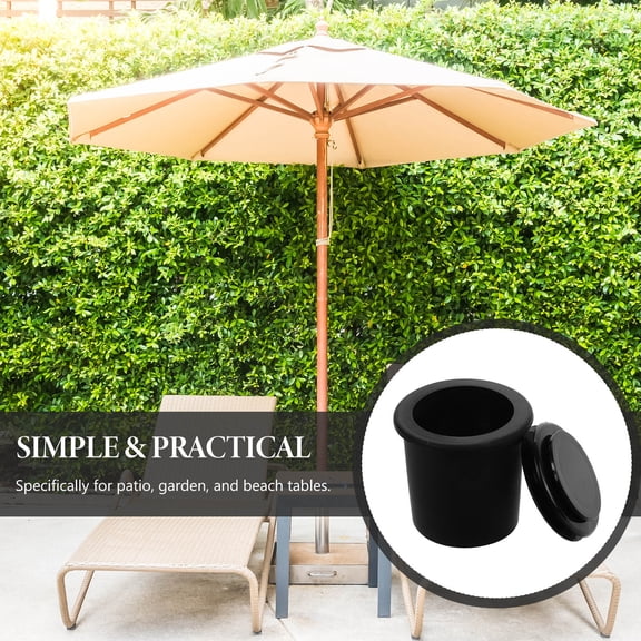 Luxshiny 1Set Black Patio Table Umbrella Hole Plug with Slip Resistant Silicone Material