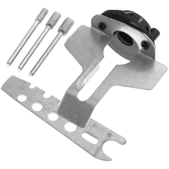 Luxshiny 1Set Chainsaw Chain Sharpener Attachment with Rotary Grinding Stones and Guide in Plated Silver