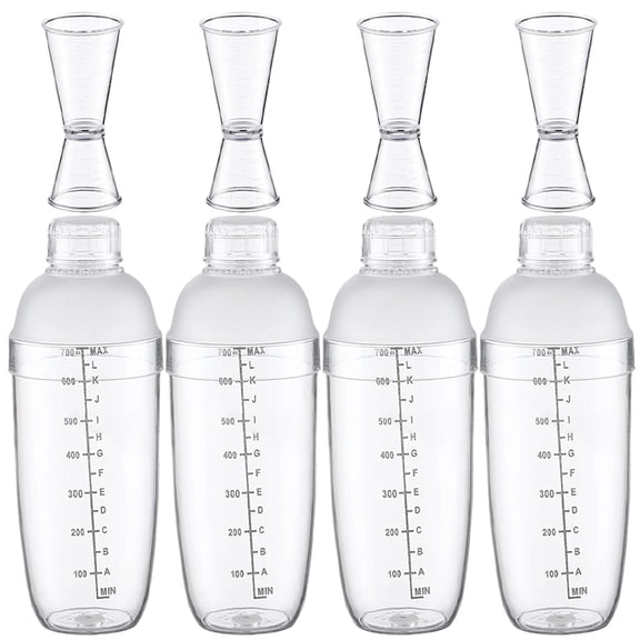 Luxshiny 1Set Transparent Cocktail Shaker with Strainer for Home and Bar Use