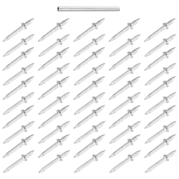 Luxshiny 1Set Durable Double Head Nails for Baseboard Trim with Sleeve Plated Silver Finish