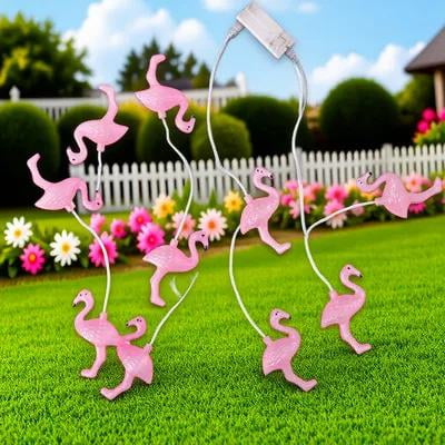 Luxshiny Flamingo String Lights Set for Wedding Decorations and Christmas Ornaments in Vibrant Red