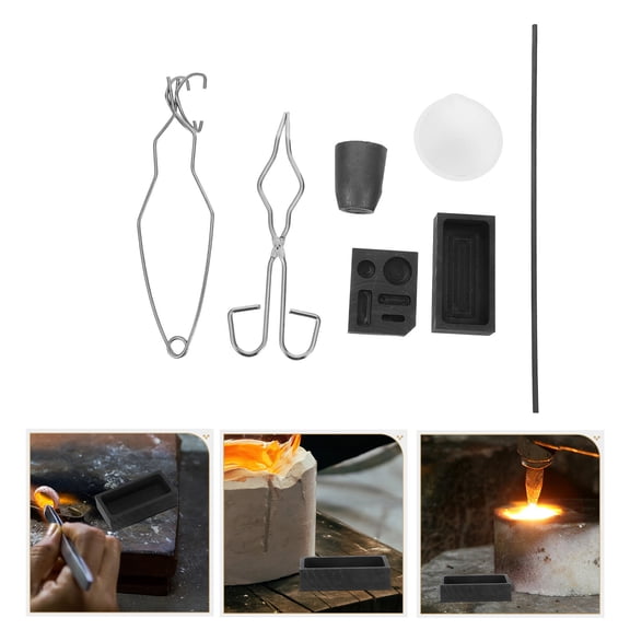 Luxshiny 1Set Graphite Crucible Kit for Metal Smelting High Temperature Stable Melting Accessories