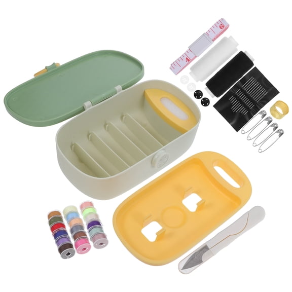 Luxshiny Green PP Sewing Box Portable Organizer for Storage and Travel 1Set