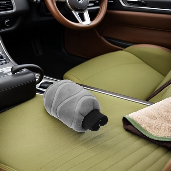 Luxshiny 1Set Plush Grey Car Hand Brake Cover Warm Gear Shift Lever Protector