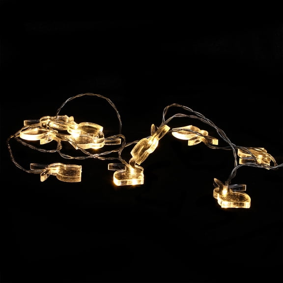 Luxshiny Transparent Easter LED Hanging Light Set for Party Decorations and Room Ambiance, Battery Operated