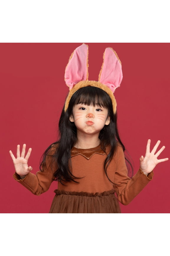 1Set Yellow Dog Ears Headband with Plush Material for Costume Decoration