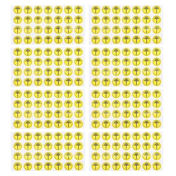 Luxshiny 1Set Lightweight Yellow Caution Stickers for Ground Connection Safety Labels