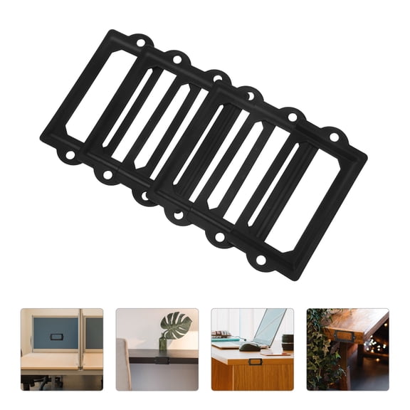 Luxshiny Retro Black Metal Drawer Label Frame Set for Home, Office File Box and Cabinet Organization