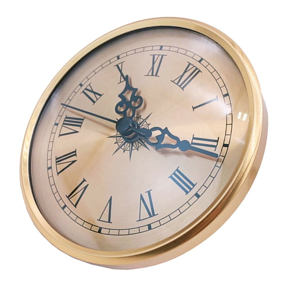 Luxshiny 1Set Mute Pointer Golden Metal Wall Clock Quartz Decorative Clock for Home and Office