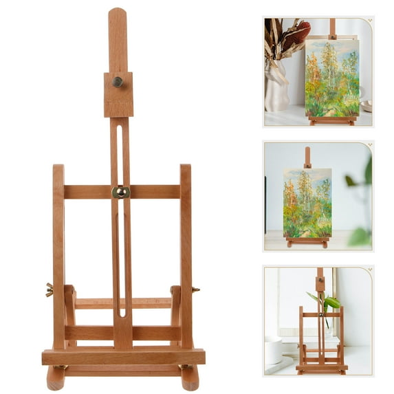 Luxshiny 1Set Picture Easel Stand Wooden Adjustable Angle Display Rack Khaki For Artists Beginners