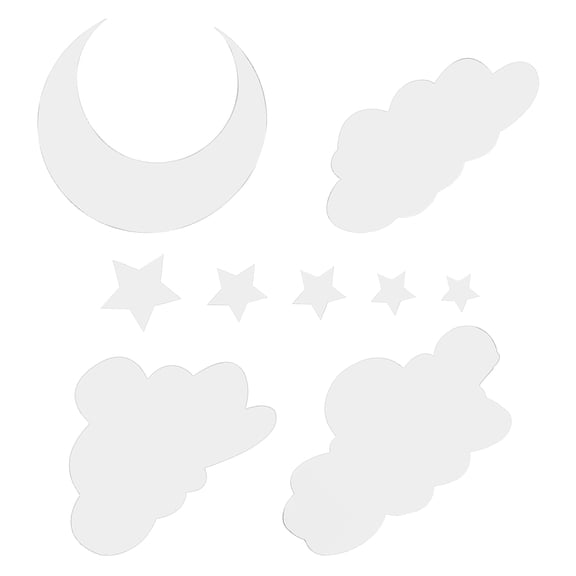 Luxshiny 1Set Plated Silver Acrylic Cloud Mirror Wall Stickers Removable Self Adhesive Decorative Mirror Art for Home Decor