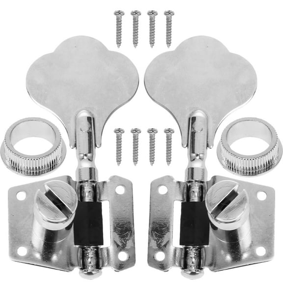 Luxshiny 1Set Plated Silver Bass Machine Head Tuner Durable Replacement for Electric Bass Strings
