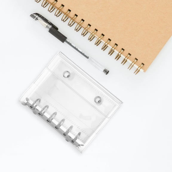 Luxshiny 1Set Clear A7 Binder for Index Cards with Snap Button Closure and Refillable Pockets